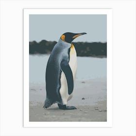 King Penguin Floreana Island Minimalist Illustration 2 Art Print