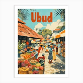 Aihrgdesign A 1970s Inspired Travel Poster For Ubud 2 Art Print