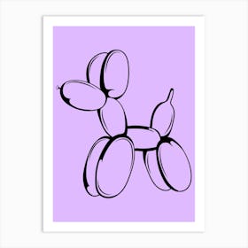 Balloon Dog Monoline Simple Line Art Drawing Art Print