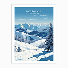 Poster Of Taos Ski Valley   New Mexico, Usa, Ski Resort Illustration 0 Art Print