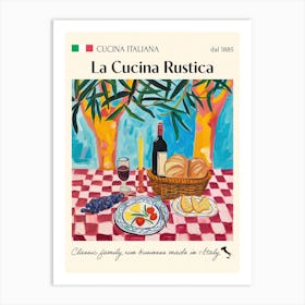 La Cucina Rustica Trattoria Italian Poster Food Kitchen Art Print