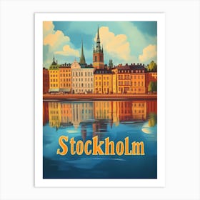 Aihrgdesign A Vintage Travel Poster Of Stockholm 1 Art Print