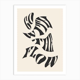 Go With The Flow White and Black Art Print