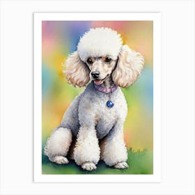 Watercolor Poodle Dog Painting Art Print