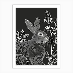 Satin Rabbit Minimalist Illustration 1 Art Print