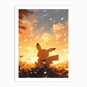 Pikechu Sunset Art Print