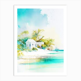 Ambergris Cay Turks And Caicos Watercolour Pastel Tropical Destination Art Print
