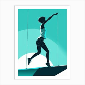 Athletic Pose Silhouette Art Print