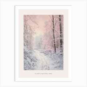 Dreamy Winter National Park Poster  Olympic National Park United States 4 Art Print