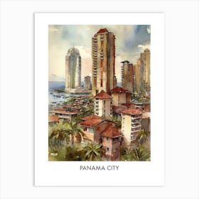 Panama City Watercolor 1travel Poster Art Print