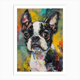 Boston Terrier Acrylic Painting 5 Art Print