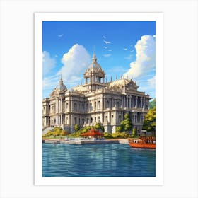 Dolmabahe Palace Pixel Art 8 Art Print