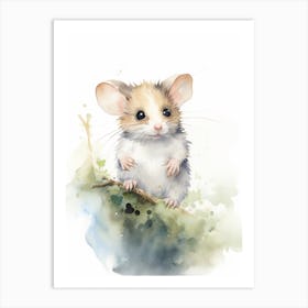 Light Watercolor Painting Of A Western Pygmy Possum 4 Art Print