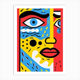 Line Pattern Face Illustration 2 Art Print