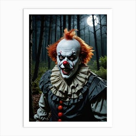 Behind the Trees: The Laughing Phantom Freaky Clown Art Print