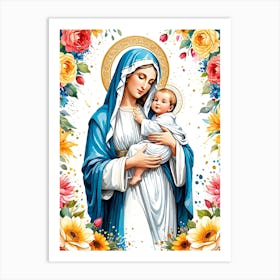 Mary with Baby Jesus Painting #7 Art Print