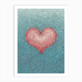 Heart In The Water Art Print