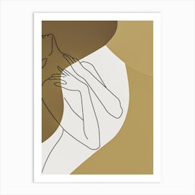 Line Drawing Of A Woman Art Print