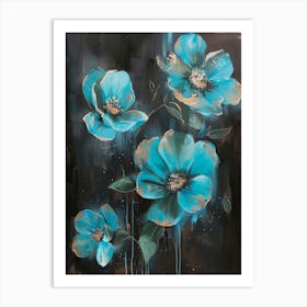 Blue Flowers 82 Art Print