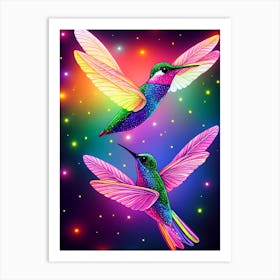 Neon Humminbird Art Print