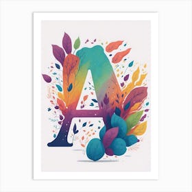 Colorful Letter A Illustration 95 Art Print