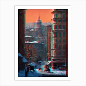 Cityscape In 3d Art Print