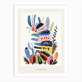 Colourful Insect Illustration Catepillar 10 Poster Art Print