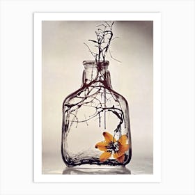 Flower In A Bottle Art Print