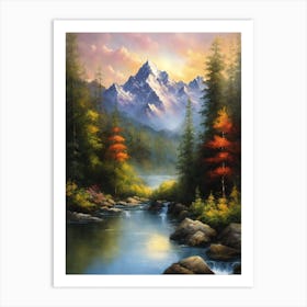 Sunrise Over The Mountains 3 Art Print