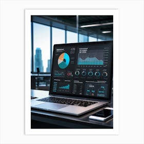 Corporate Dashboard Displaying Performance Metrics Client Engagement Data Marketing Overview Busi (2) Art Print