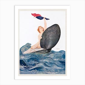 Vive La France Sea Nymph Vintage Art Print