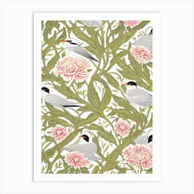 Common Tern 2 William Morris Style Bird Art Print