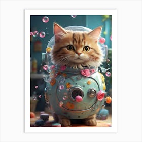 Cat In Spacesuit Art Print