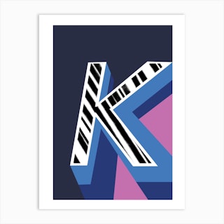 K Geometric Font Art Print