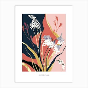 Colourful Flower Illustration Poster Gypsophila 4 Art Print