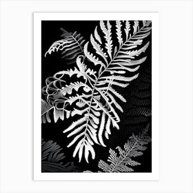 Christmas Fern Linocut Art Print