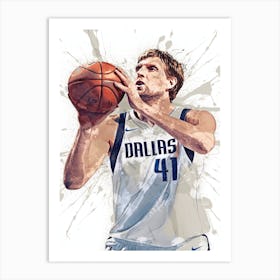 Dirk Nowitzki Dallas Mavericks 1 Art Print