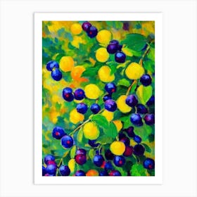 Blackcurrant Fruit Vibrant Matisse Inspired Painting Fruit Art Print