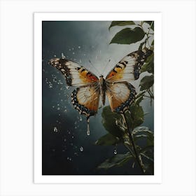 Butterfly In The Rain Art Print