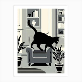 Cat On A Chair Art Print