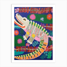 Maximalist Animal Painting Crocodile 1 Art Print