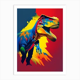 Tyrannosaurus Rex 1 Primary Colours Dinosaur Art Print