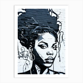 Graffiti Mural Of Beautiful Black Woman 97 Art Print