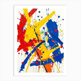 Flux Schnell Vibrant Modern Abstract Painting Featuring Bold C 0 Póster