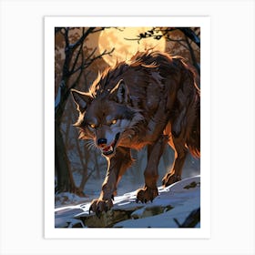 Wolf In The Woods Art Print