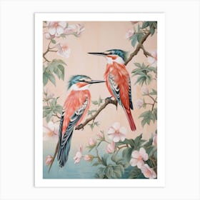 Vintage Japanese Inspired Bird Print Kingfisher 4 Art Print