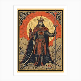 The Emperor Tarot Card, Vintage 0 Art Print