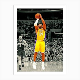 Kobe Bryant Of The Los Angeles Lakers Shoots A Jump Shot During The Game Against The Memphis Grizzlies Art Print