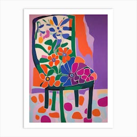 Chair with flowers Matisse inspired painting Art Print