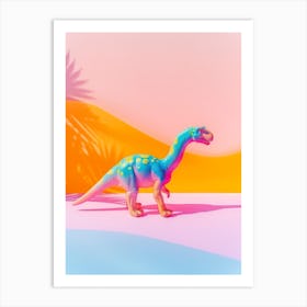 Colourful Toy Dinosaur Palm Tree Silhouette Art Print